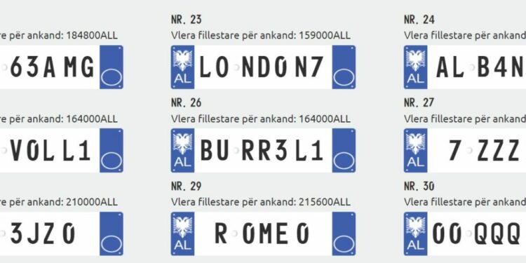 Nga “Princi” te “Booss”-i, zhvillohet ankandi për targat e luksit, publikohen edhe çmimet