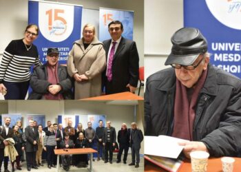 Bashkëbisedim i shkrimtarit Ismail Kadare në Universitetin Mesdhetar të Shqipërisë. Në UMSH ka dritë, ka dashuri në sy