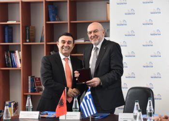 Zv Ministri i Jashtëm grek Kostas Fragkogiannis në Universitetin Mesdhetar të Shqipërisë