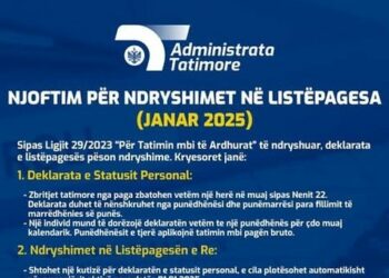 Ndryshime në deklaratën e statusit personal dhe listëpagesa e re