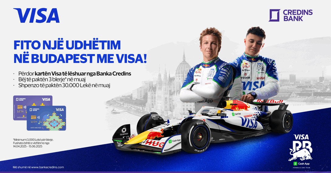 Visa & Credins bank një tjetër bashkëpunim strategjik! Jepi gaz dhe bëhu pjesë e lojës promocionale më të bukur të vitit!